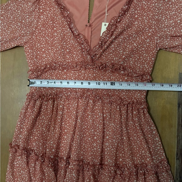 She + Sky Terracotta Floral Long Sleeve Dress - Picture 11 of 12